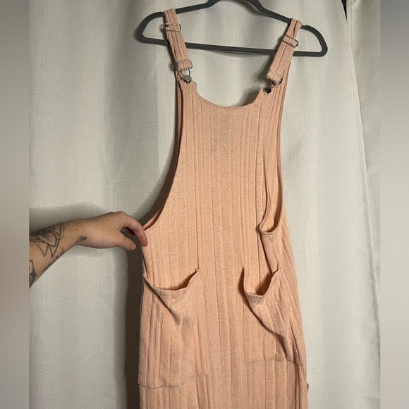 K/Lab Pink Ribbed Overall Style Dress Small - Picture 4 of 9